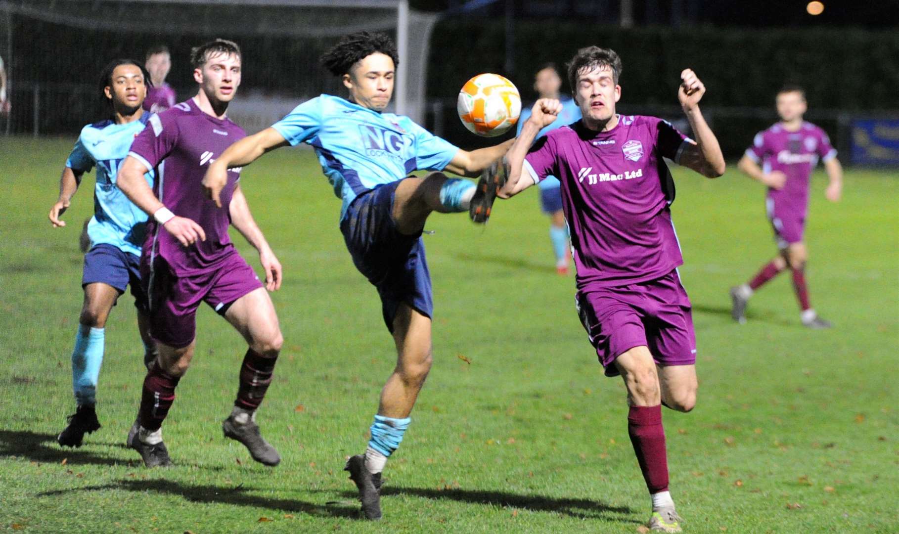 Action from Bourne Town's victory over Radford. Photo: Chris Lowndes
