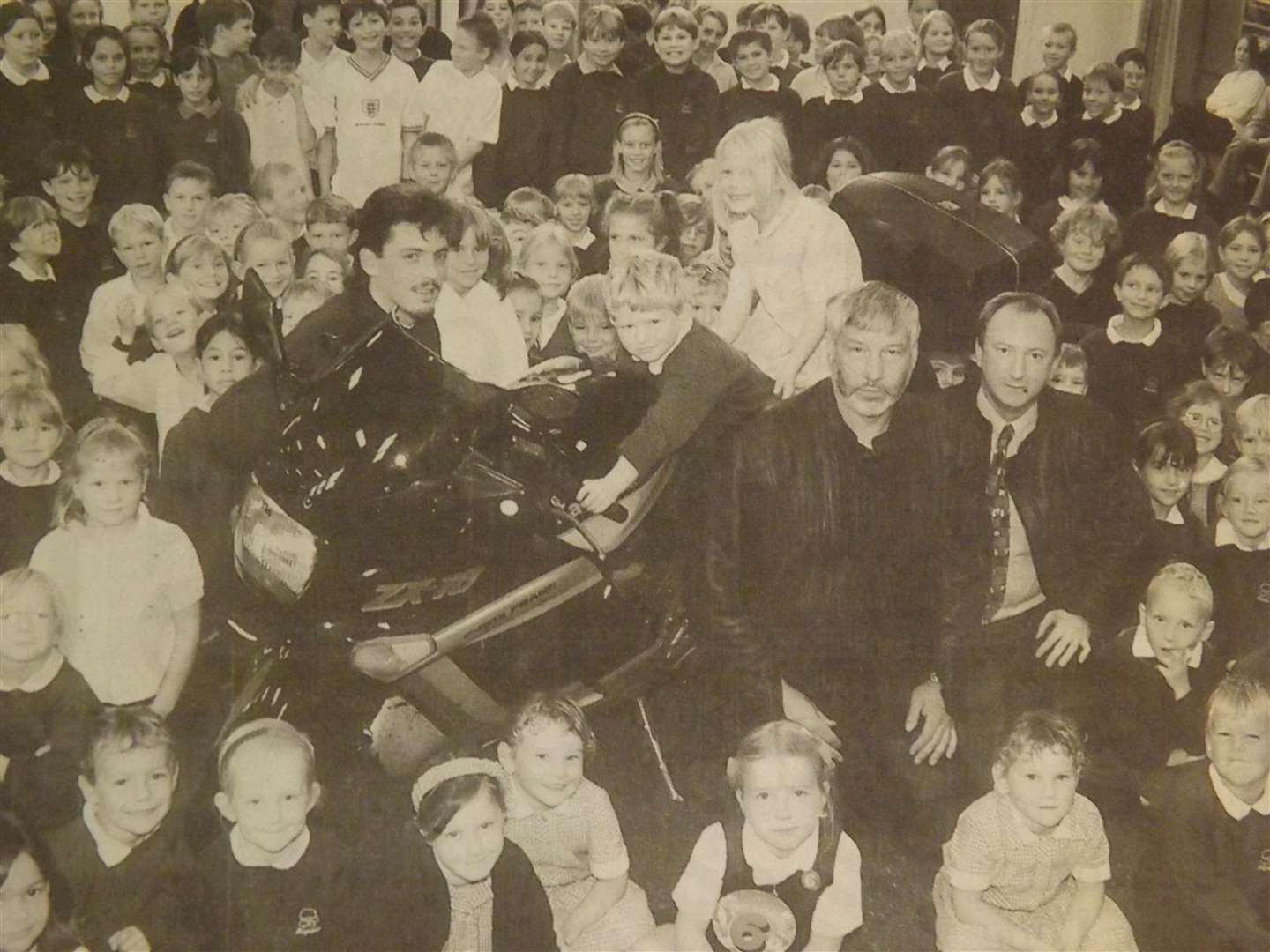 25 years ago: September 18, 1998 –Leighfield County Primary School pupils Sam Allen and Grace Sanders, both aged five, can be seen astride a machine belonging to a member of the Rutland Motorcycle Club who are set to go on a sponsored motorcycle ride for the benefit of the school. Looking on are other Leighfield school pupils and Rutland Motorcycle Club members Andrew Legge, Pete Tilley and Iain MacDonald.