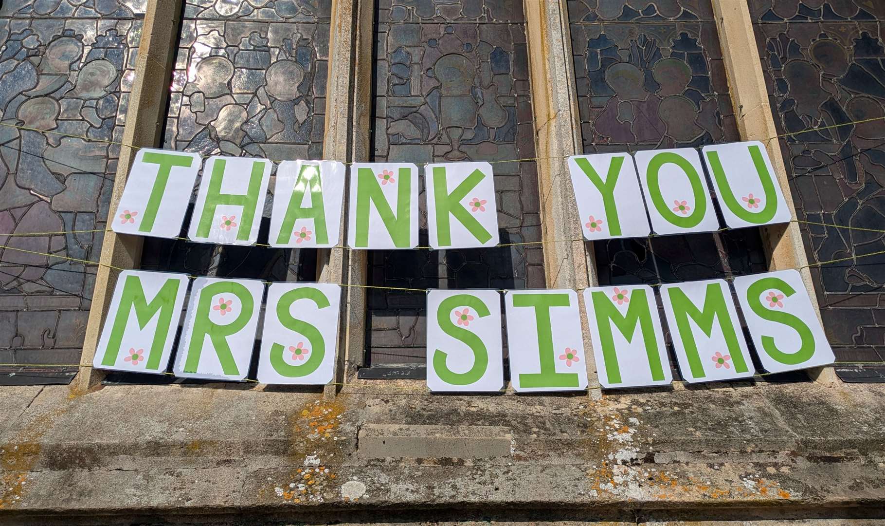 A banner on the village church
