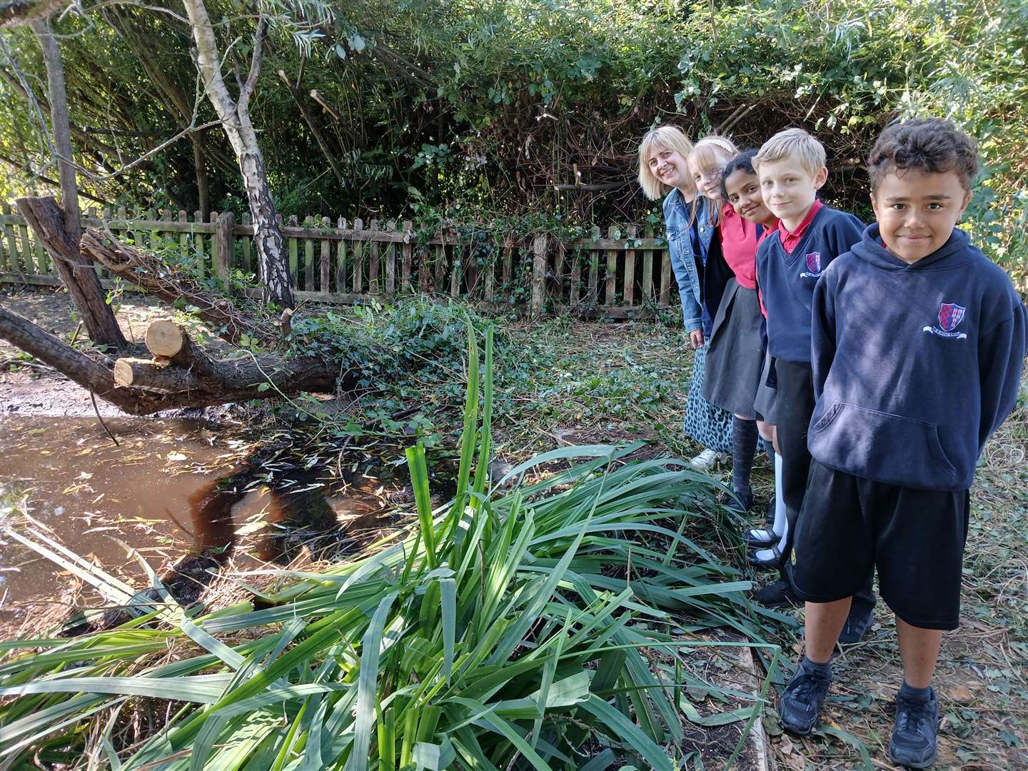 From front to back, Kel Kamaiwaca, Max Teale, Joma Mathew, Scarlet Groom, teacher Laura Bell.