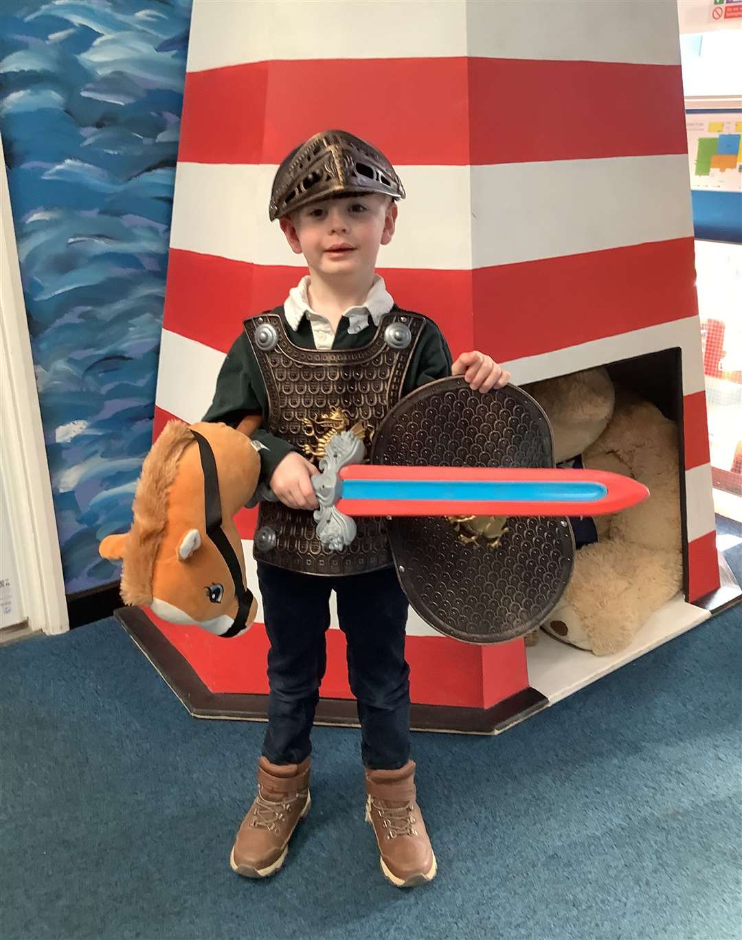 Whissendine Primary School pupil Henry as Sir Gadabout from Zog