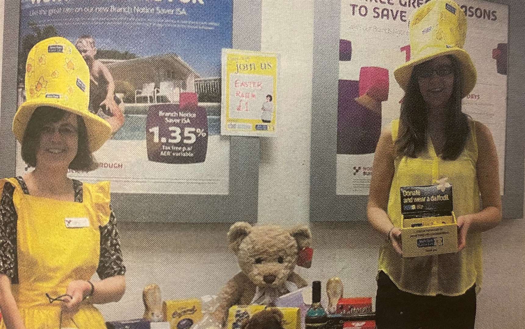 Jayne Stevens and Laura Rowbottom of Norwich and Peterborough Building Society in Stamford 10 years ago