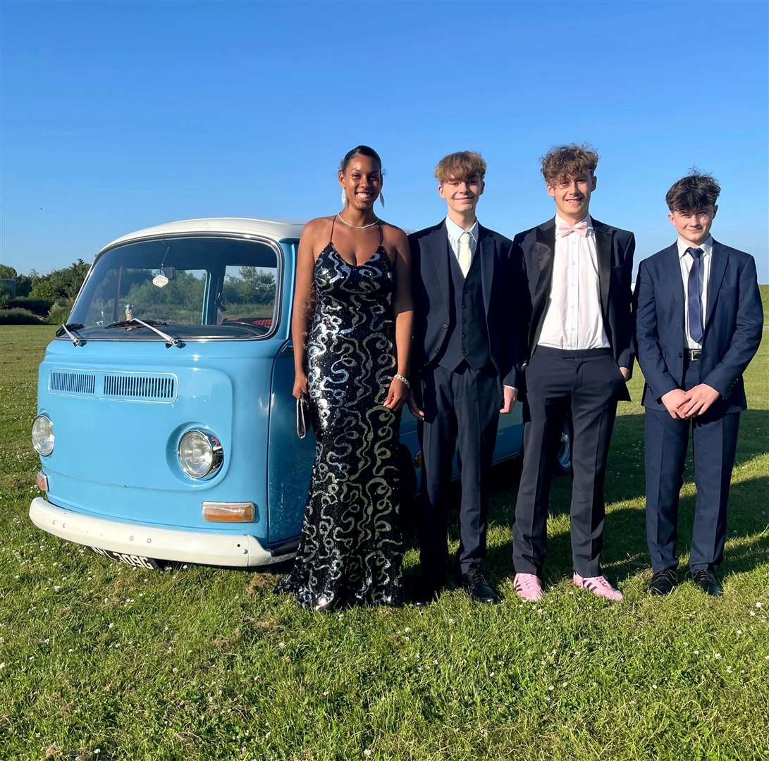 These partygoers arrived by camper van
