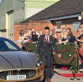 Tori Woolsey arrives at the prom