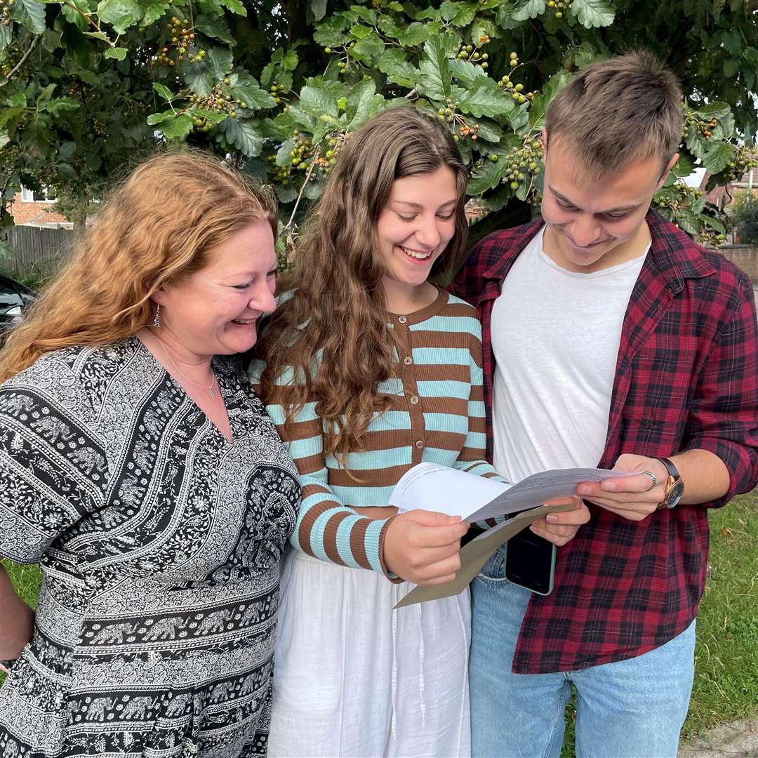 Pupils at Bourne Academy receive their A-level results