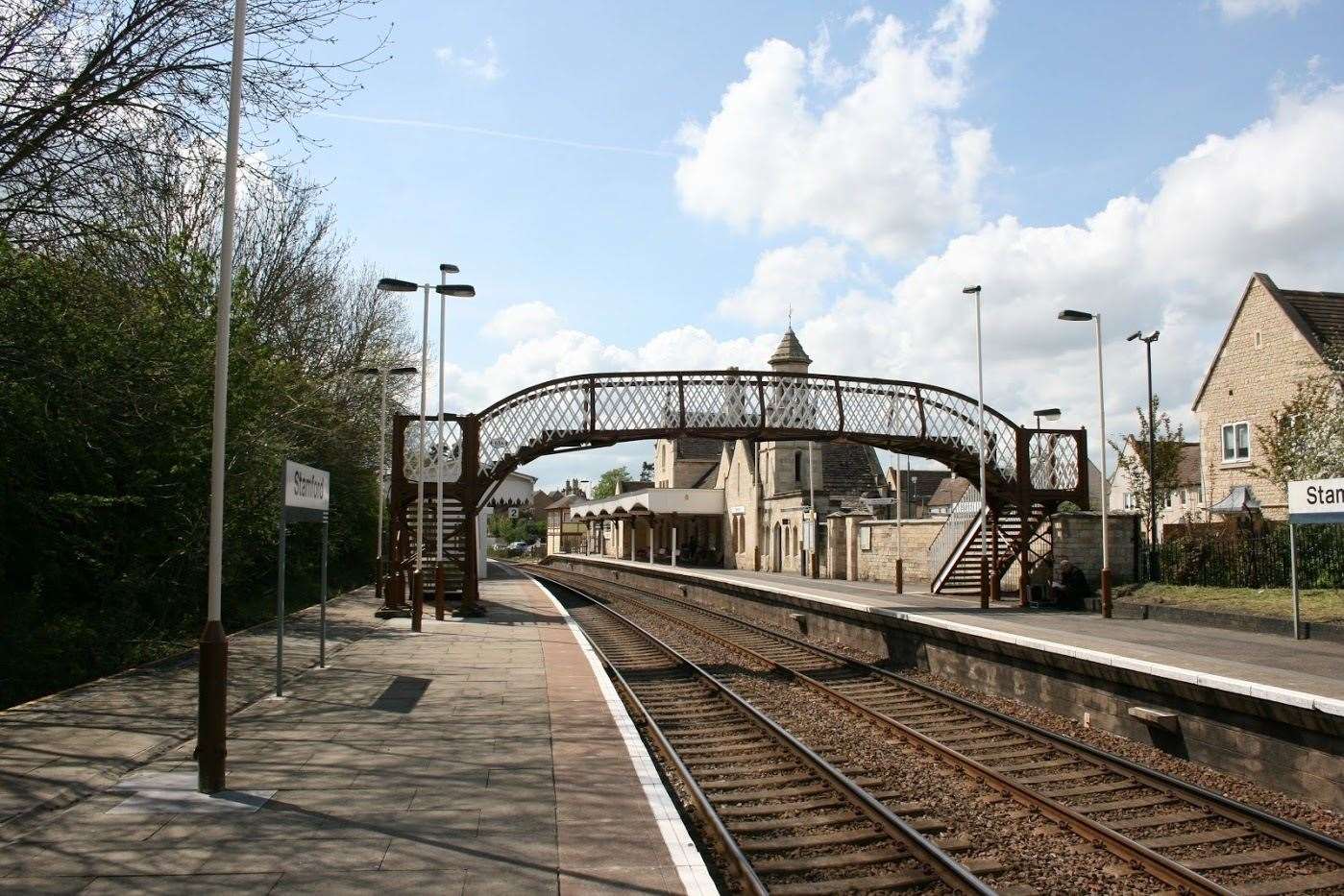 The footbridge at Stamford Railway Station
