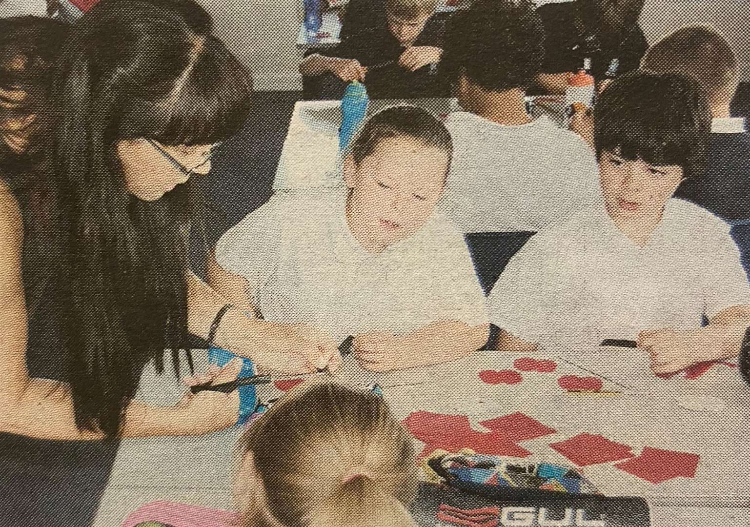 Pupils make poppies 10 years ago.