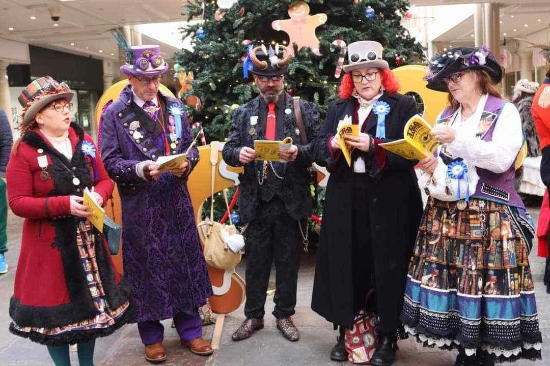 A tea shanty band performed in the George Shopping Centre.Photo: Angela Reeves
