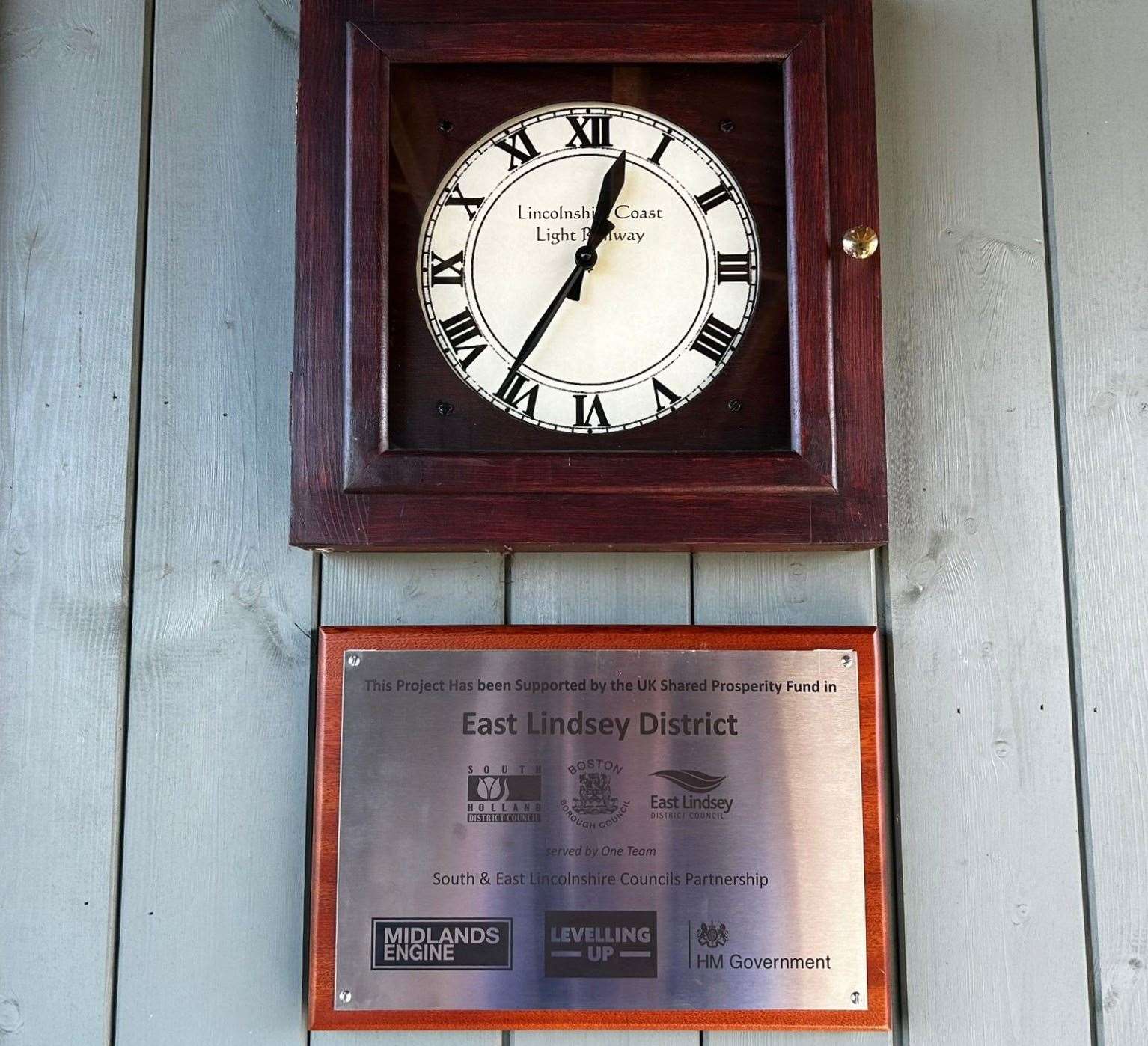 The plaque at Lincolnshire Coast Light Railway