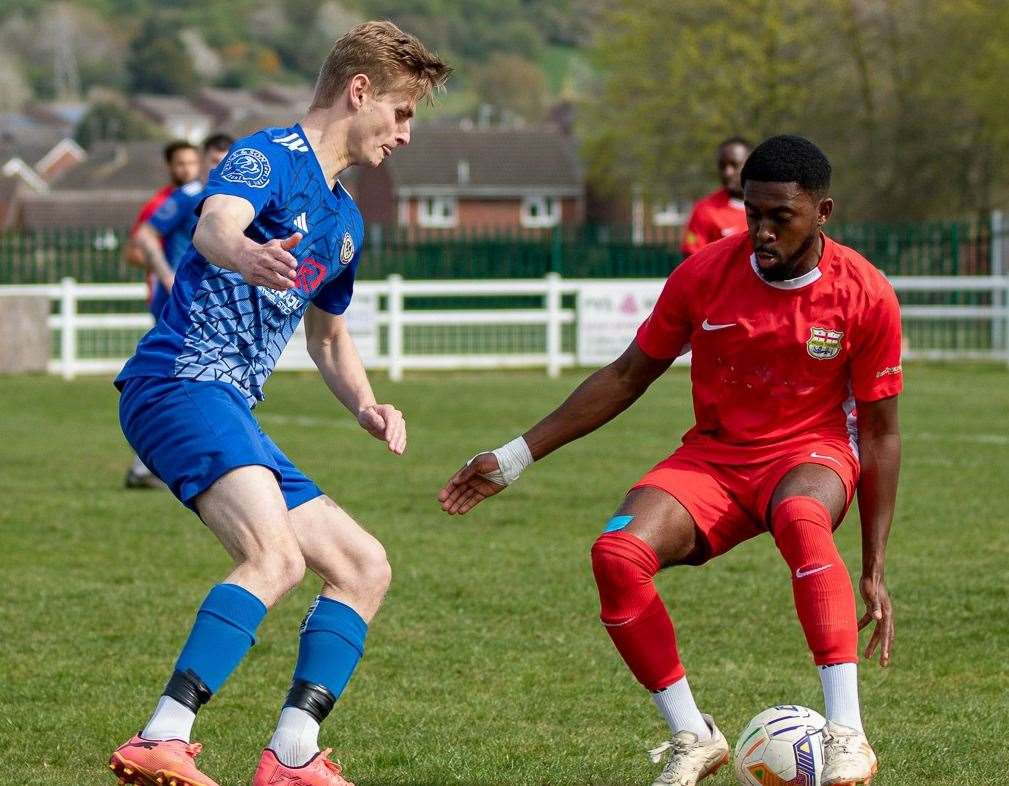 Action from Harrowby's home defeat to Melton Town. Photo: Steve Nesbitt @lincssnapper