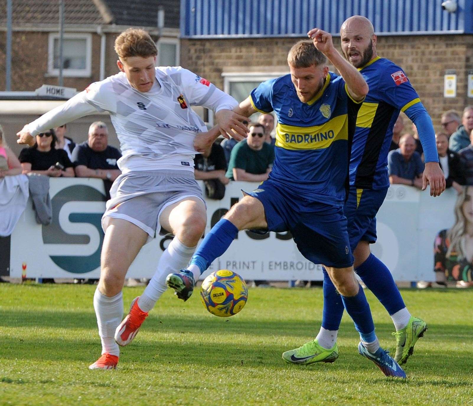 Action from Spalding United's goalless draw with Alvechurch. Photo: Chris Lowndes