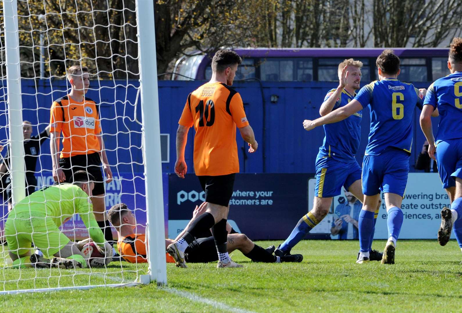 Nathan Stainfield puts Spalding in front. Photo: Chris Lowndes