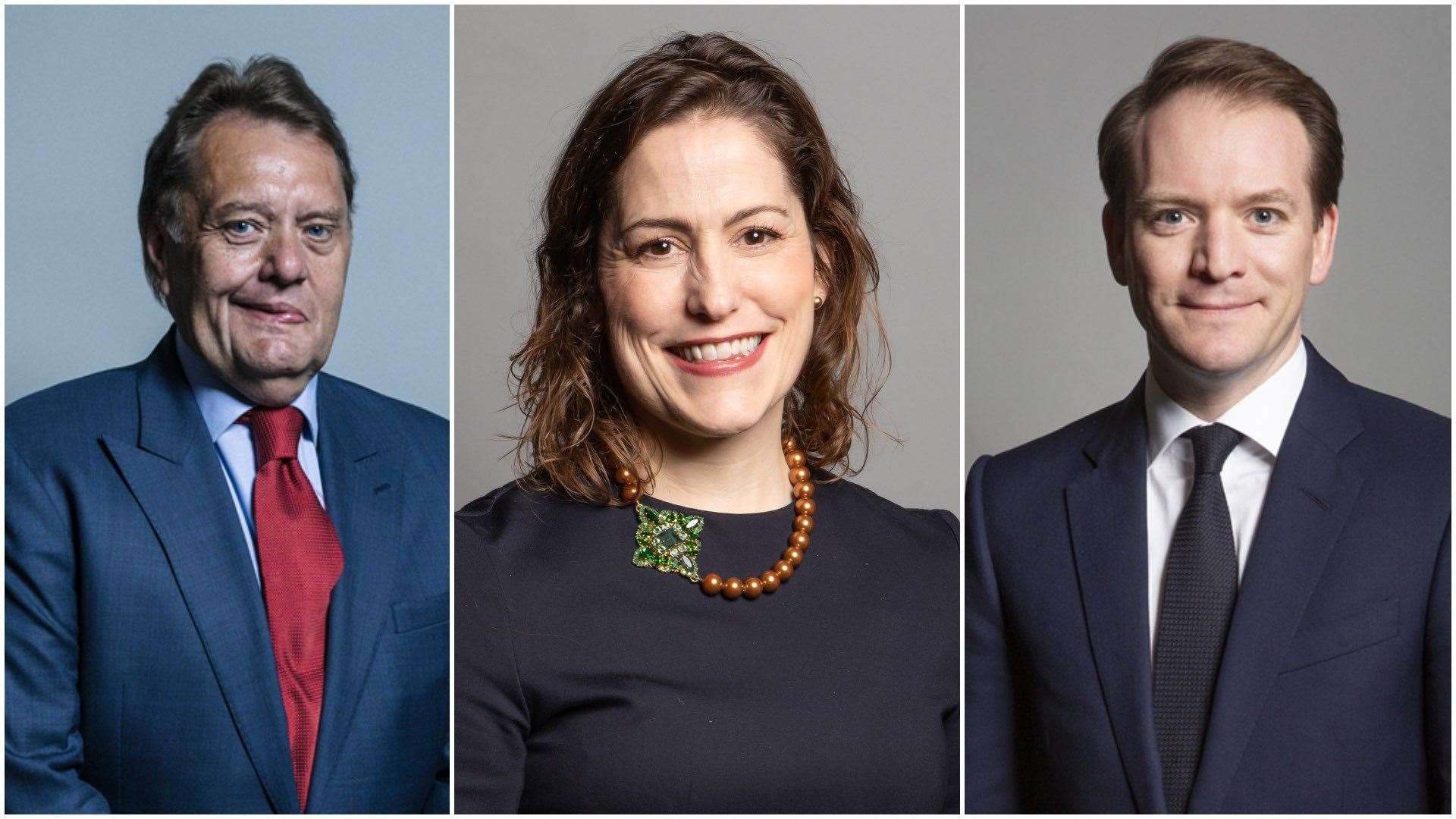 From left, John Hayes, Victoria Atkins and Gareth Davies.