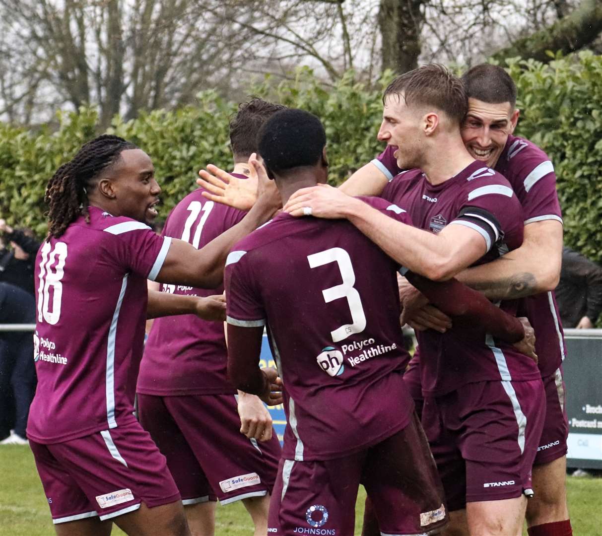 Robbie Ellis is congratulated. Photo: Dave Mears
