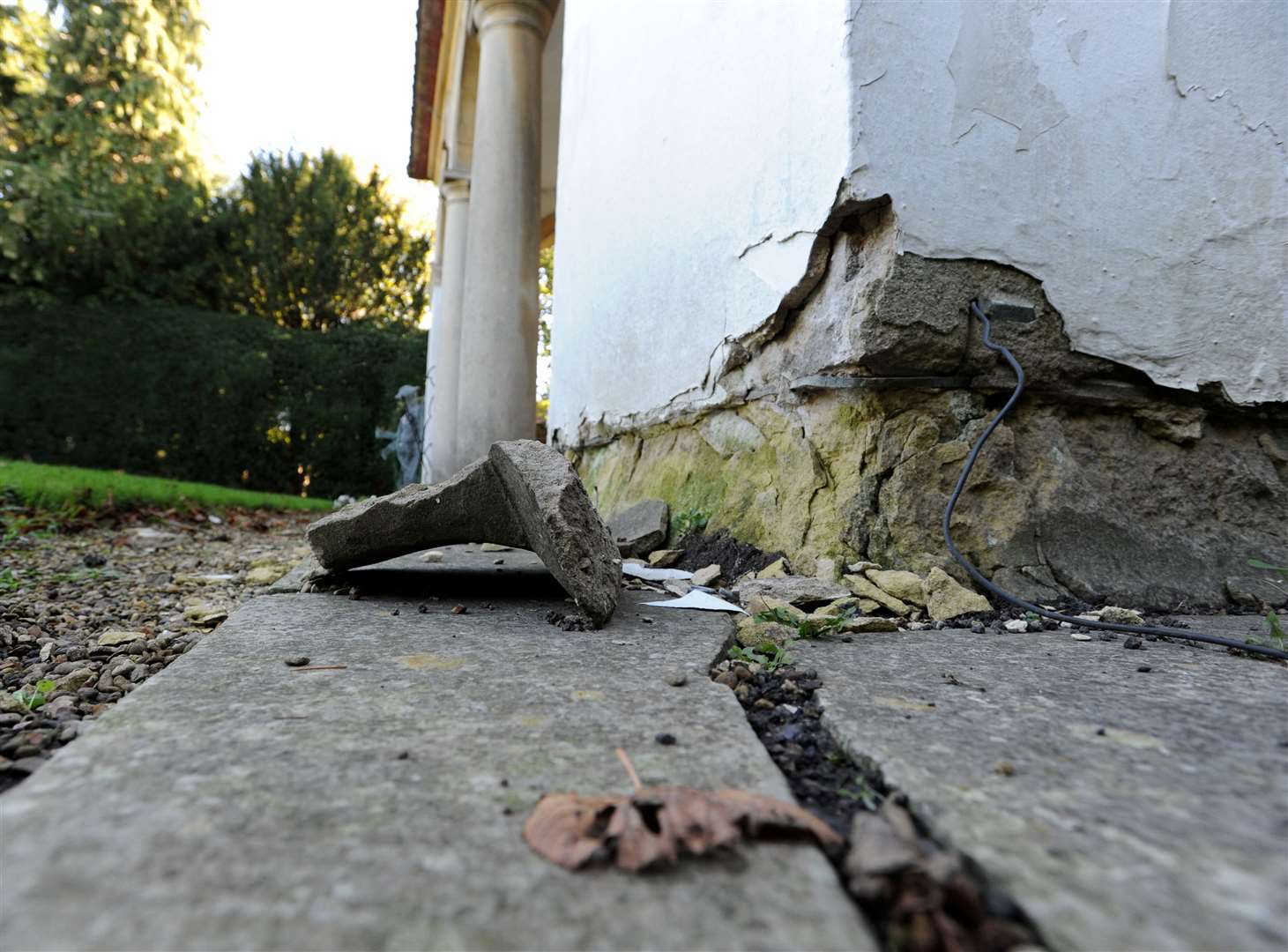 Plaster is coming away from the nationally significant war memorial in Spalding's Ayscoughfee Gardens