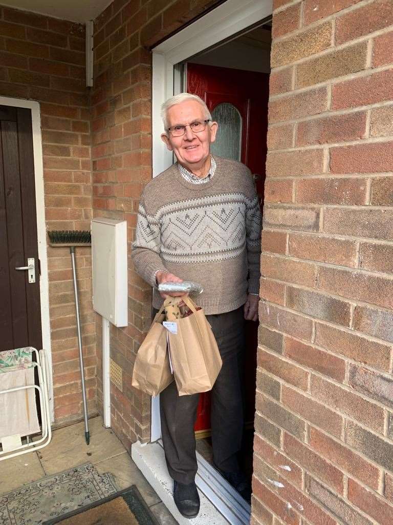 Second Helpings Christmas.John Edwards recieves his presents (43742267)