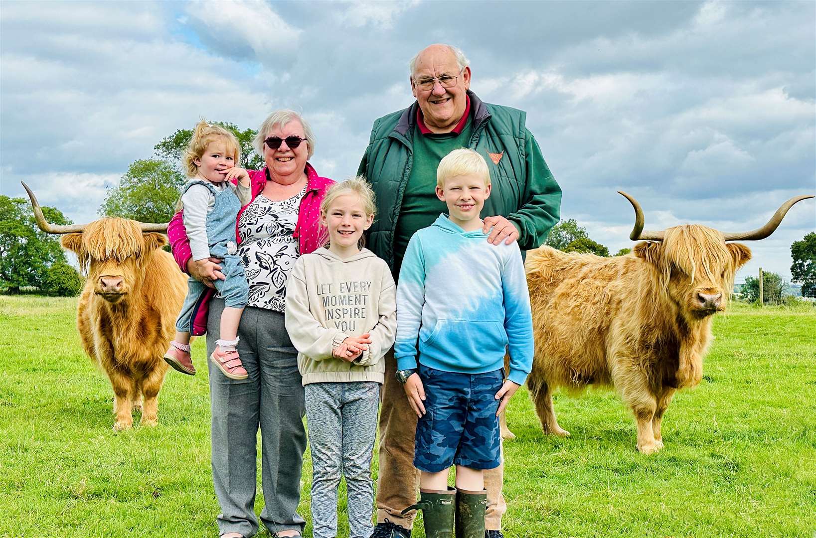 Margaret and Jeff Dale with their grandchildren Fleur, Bea and Harry