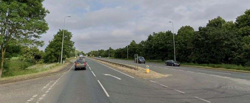 Crossing the A17 at Gedney means navigating four lanes of traffic. Photo: Google