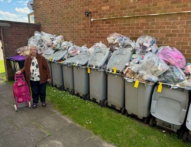 Gloria Gorter with the bins. Photo: Matt Bailey