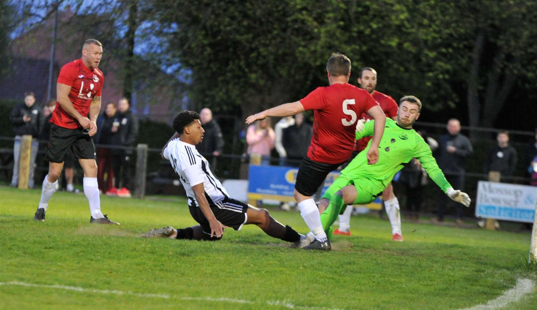 Jamal Nyang makes it 4-0. Photo: Chris Lowndes