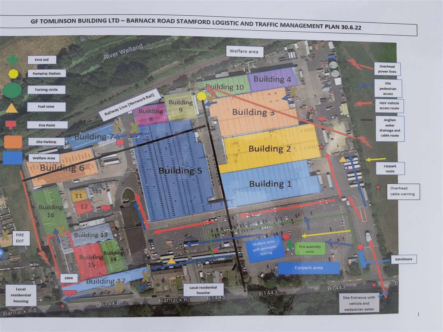 Buildings 1, 2 and most of 3 have been removed. Building 5 and those near the railway are yet to be demolished (57922131)