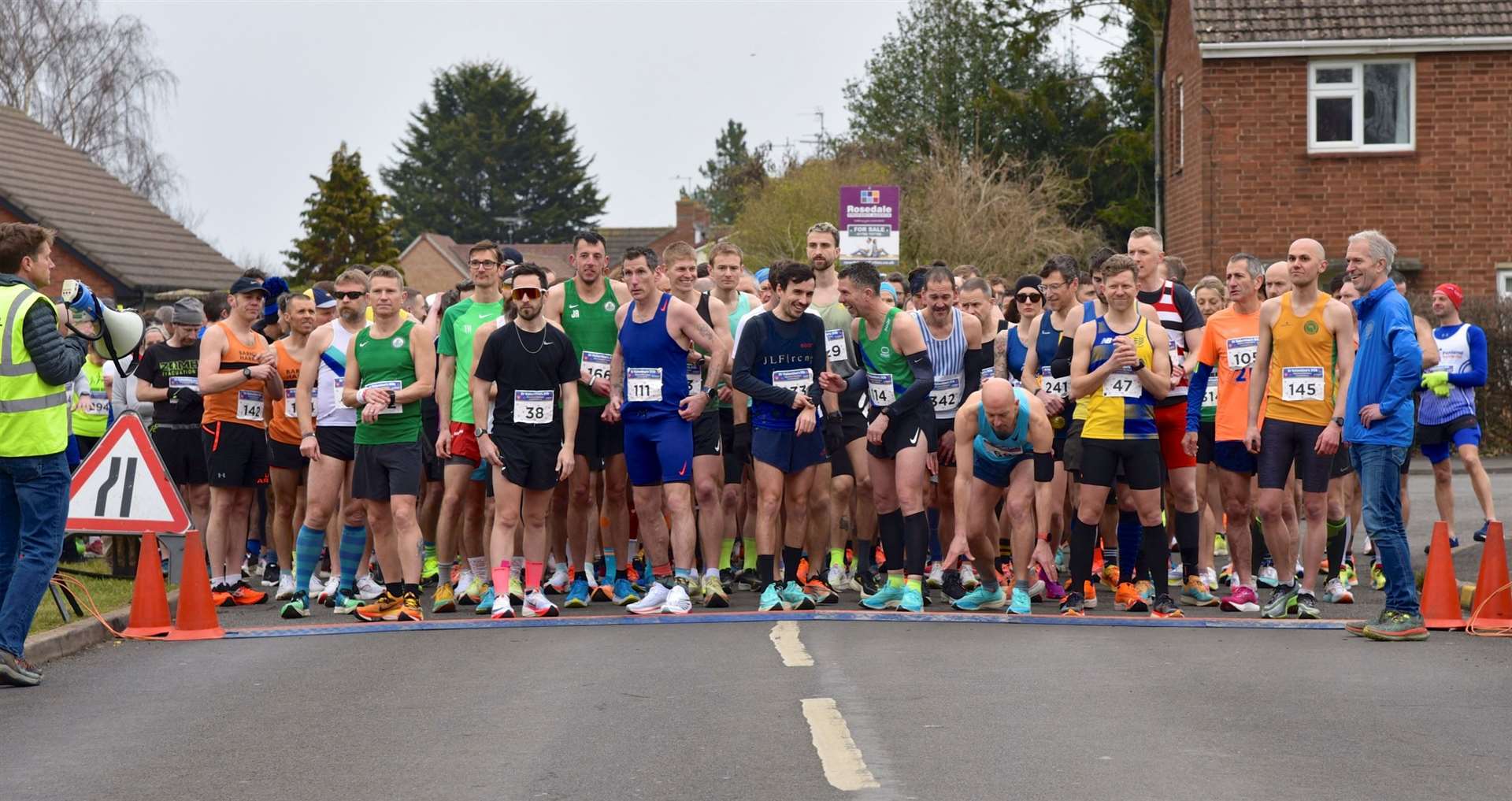 The start line outside Stamford Welland Academy in 2023