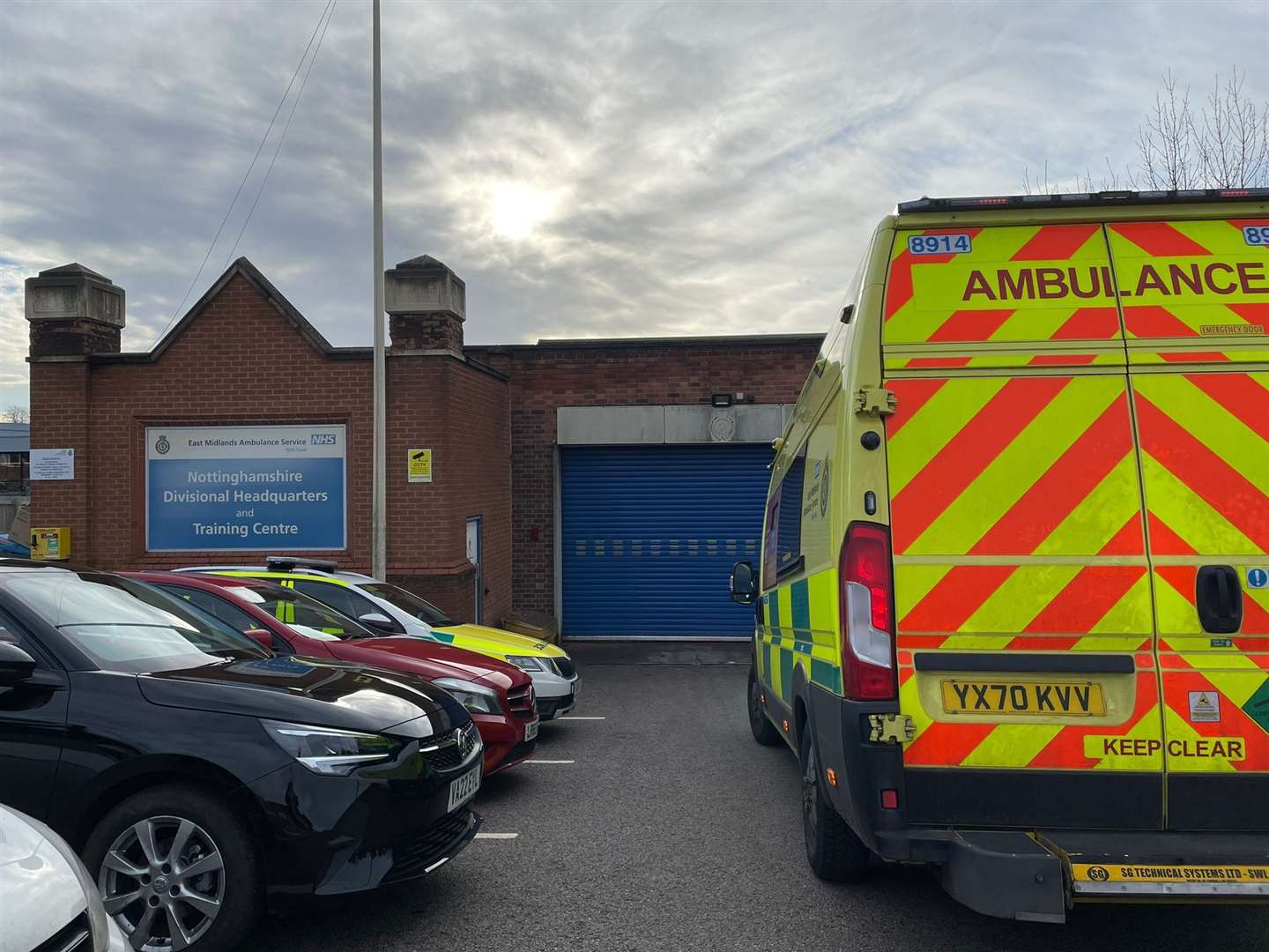 An EMAS ambulance at Beechdale Ambulance Station