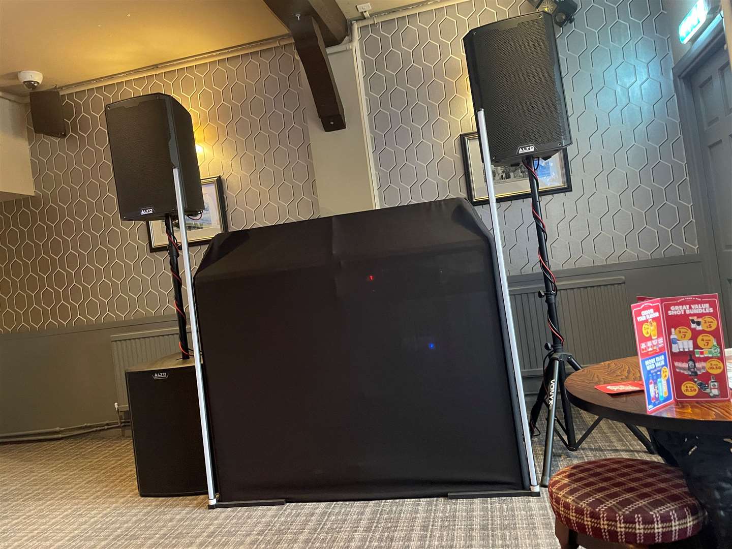 The calm before the storm! The disco was just getting prepped as we left