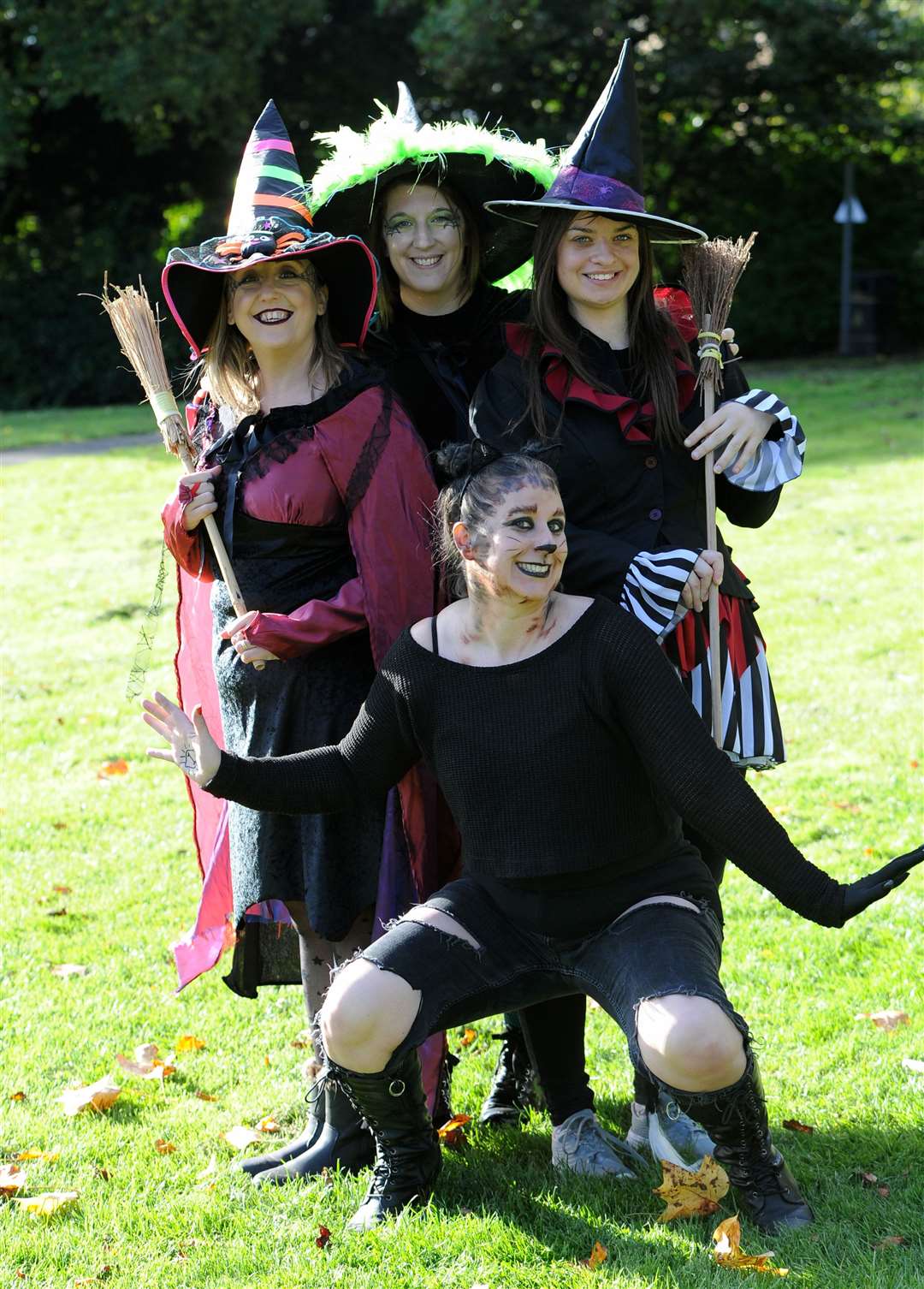 Philippa Swanborough, Becky Adams, Diana Long and Sarah Bix show off their costumes. Photo: Chris Lowndes