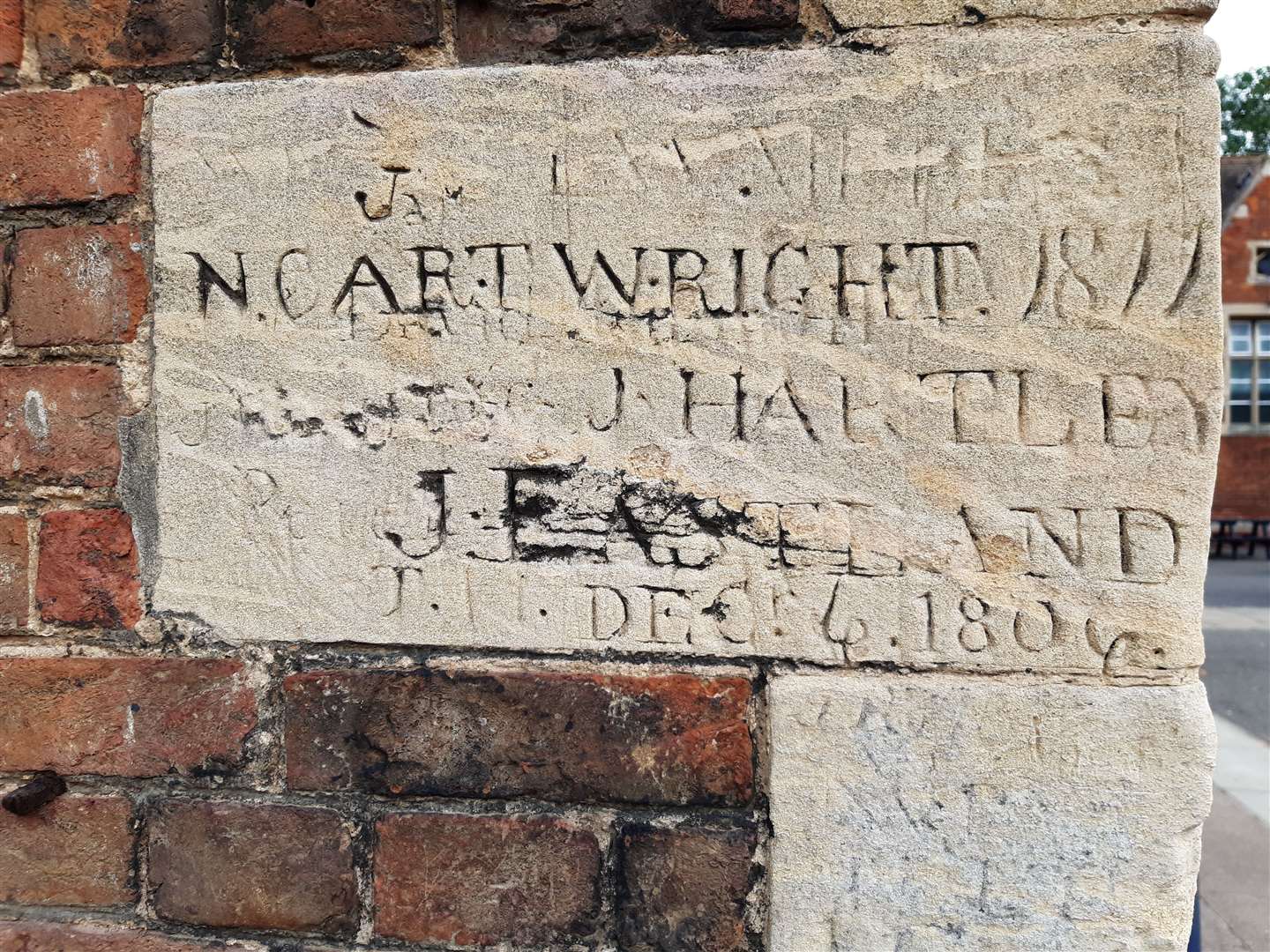 Some of the historic grafitti at Cowley Academy (59687802)