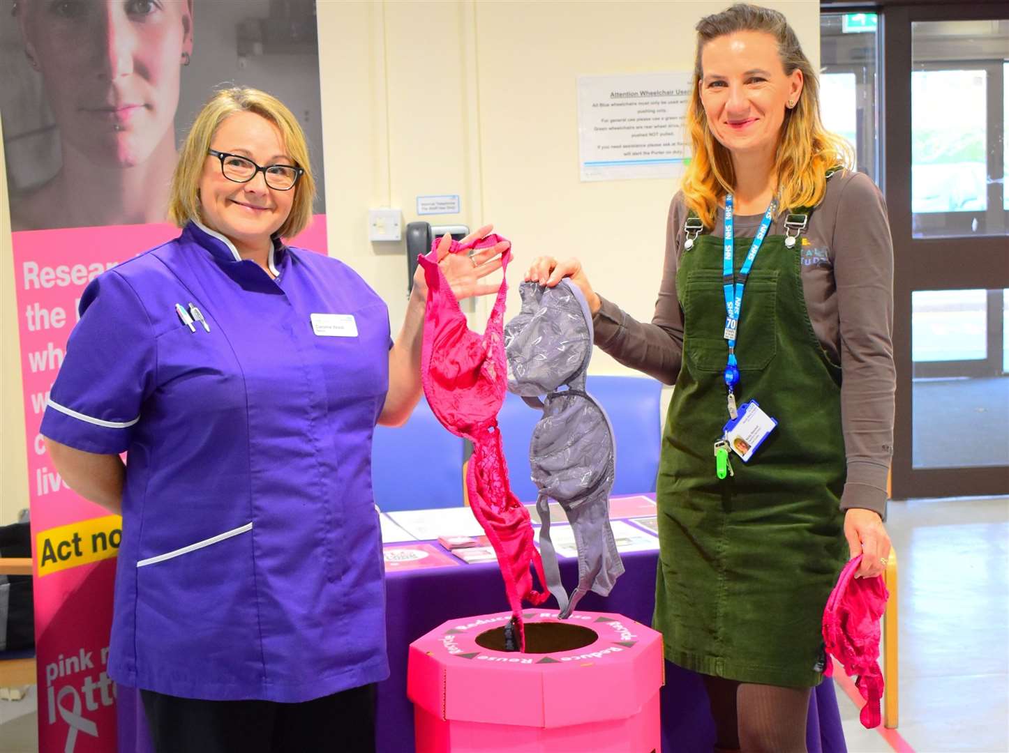 Matron Caroline Wood and her PA Nicky Stockell with the bra bank (23532969)