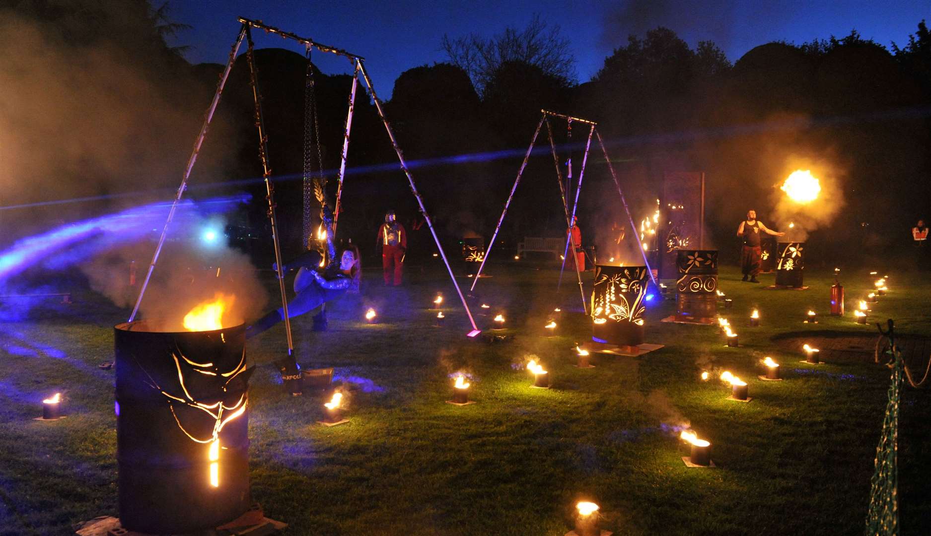 A fire garden was set up on the South Lawn at Ayscoughfee Gardens in Spalding