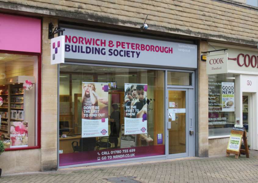 Stamford's Norwich and Peterborough Building Society branch