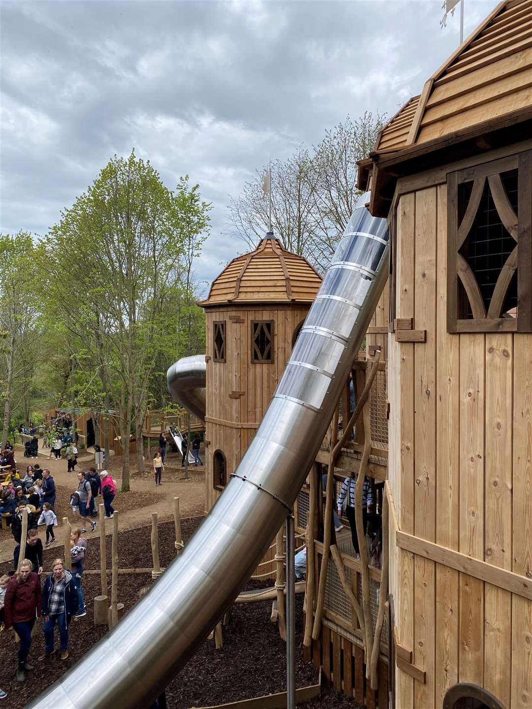 The playground was busy