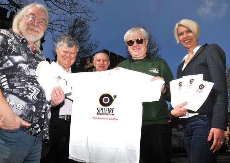Sound of Spitfire presenters and co-founders at the launch of the station in 2018. Roger Fullilove, John Petters, Chris Hyde, Mike Watts and Zandra Tiitso. Photo by Tim Wilson.