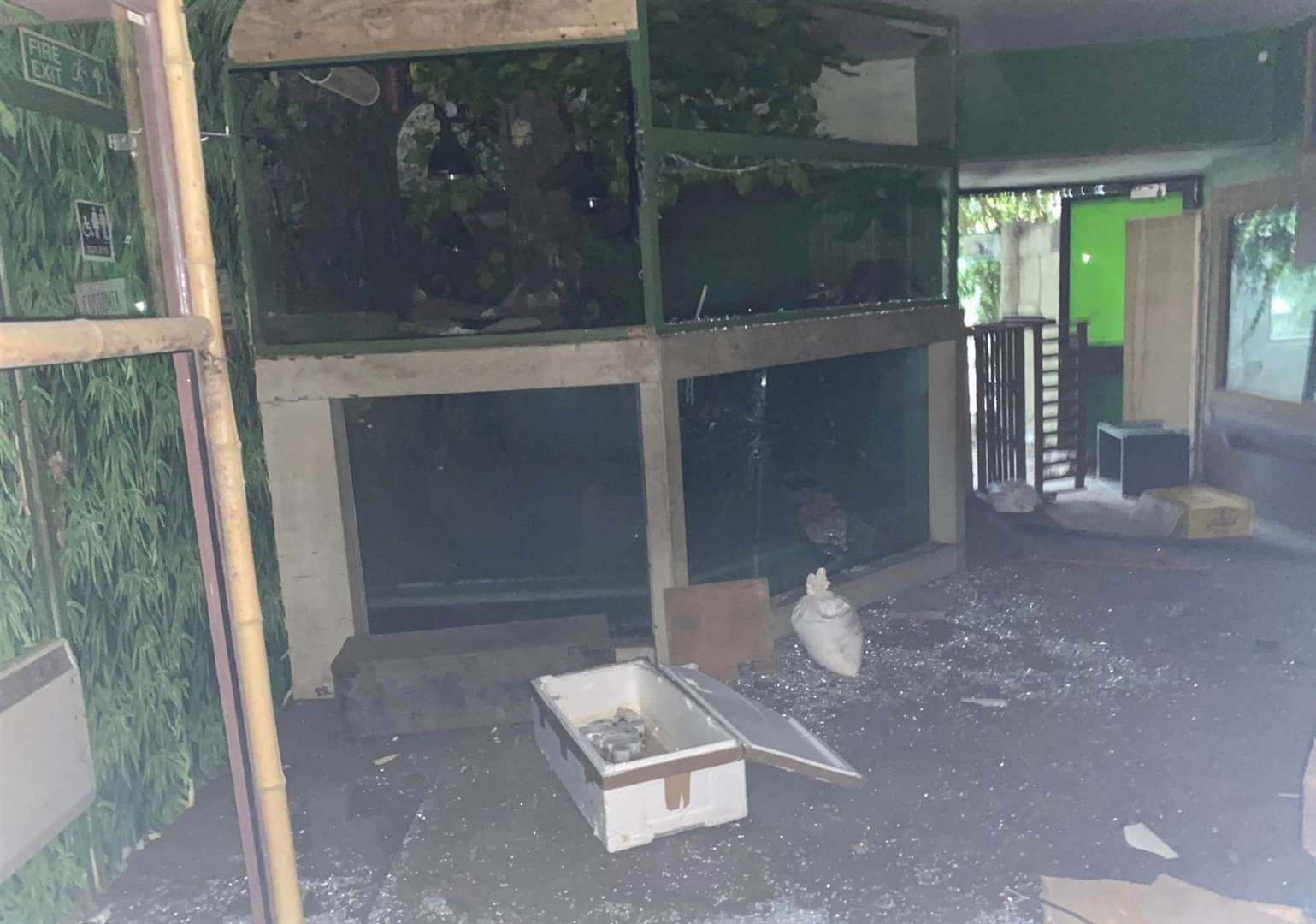 Enclosures have been smashed. Photo: Abandoned East Midlands / Facebook