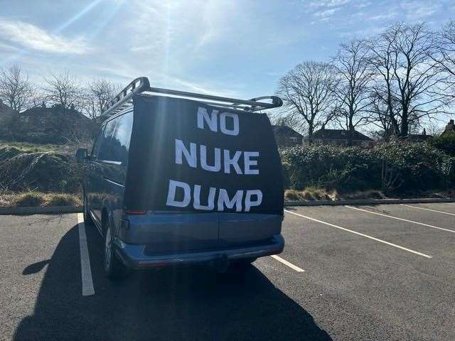 A sign spotted in the car park. Photo: James Turner
