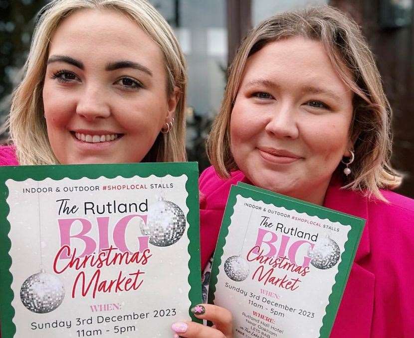 Organisers of The Big Rutland Christmas Market Charlie Pallett of The Rutland Blogger and Victoria Bullett of Prink inOakham