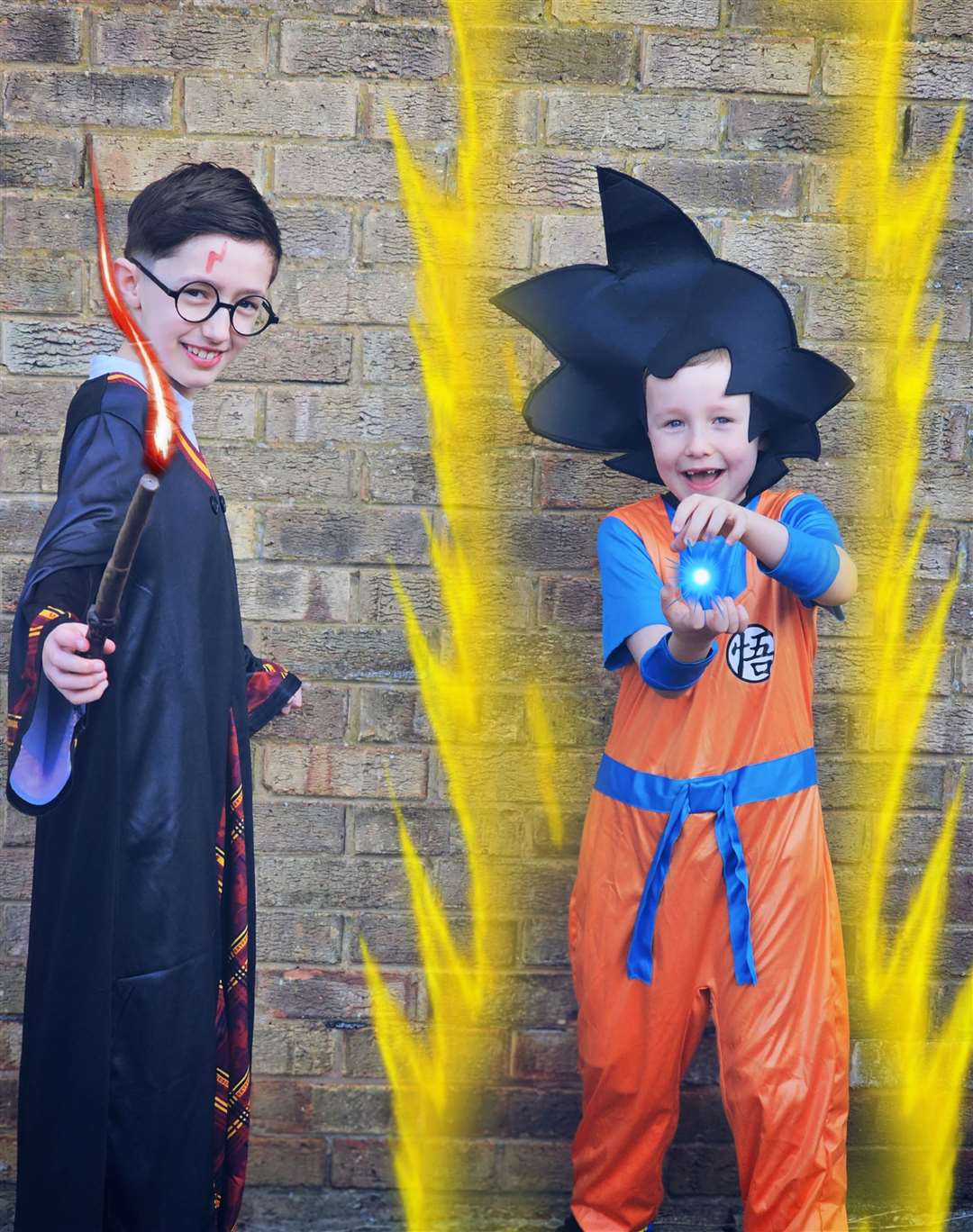 Jack and Ted Leeson as Harry Potter and Goku