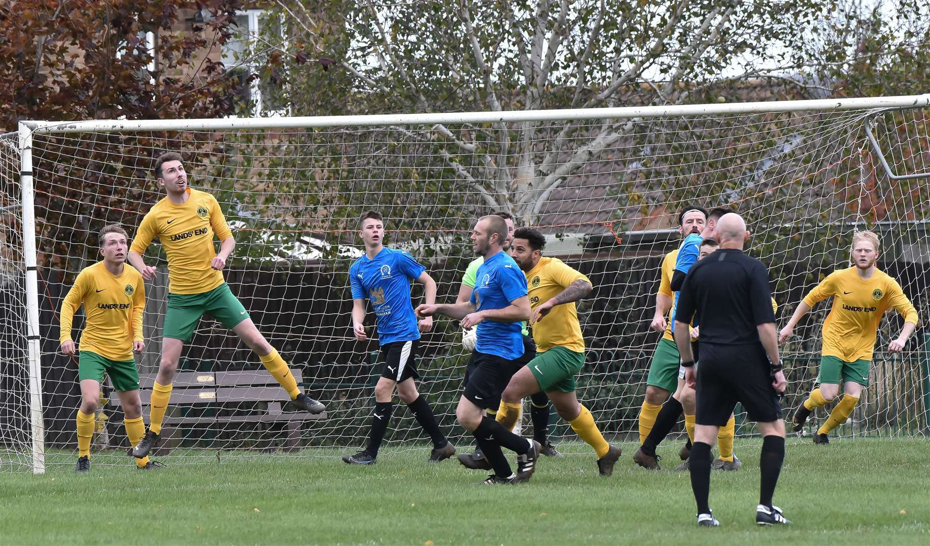 Uppingham (blue) v Oakham, Peterborough League Premier Division. Picture: David Pearson (53017292)