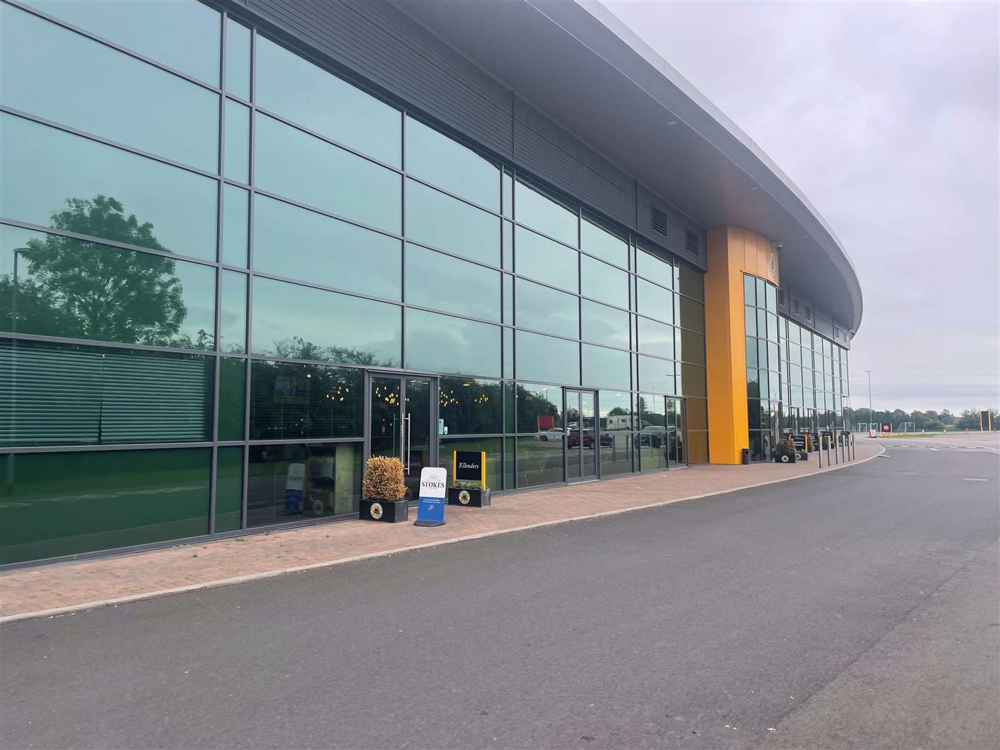 The entrance to Ellenders at the Jakemans Community Stadium
