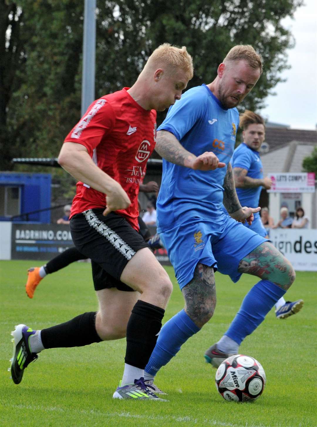 Match action from Pinchbeck's home game with Wivenhoe on Saturday. Photo: Chris Lowndes