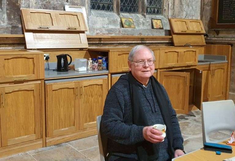Father Jonathan Sibley pictured in the kitchen area at St Mary's Church Long Sutton