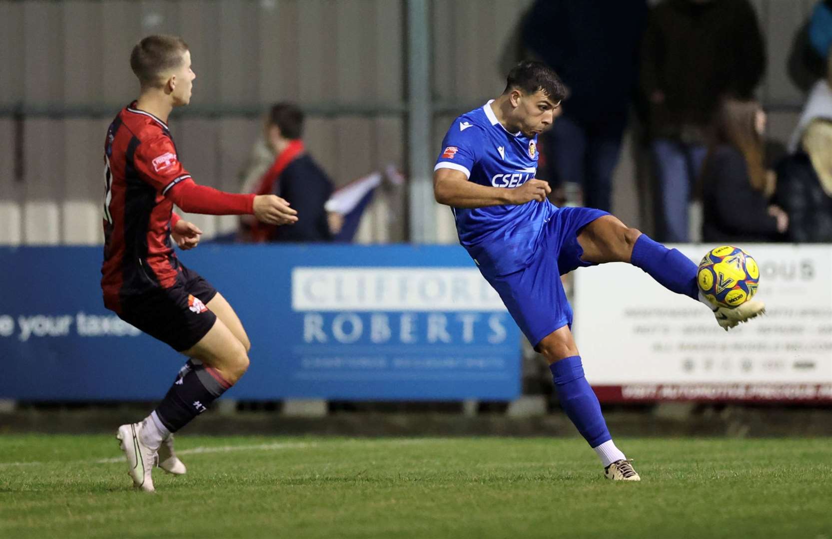 Action from Stamford's midweek defeat at Kettering Town. Photo: Rob O'Brien