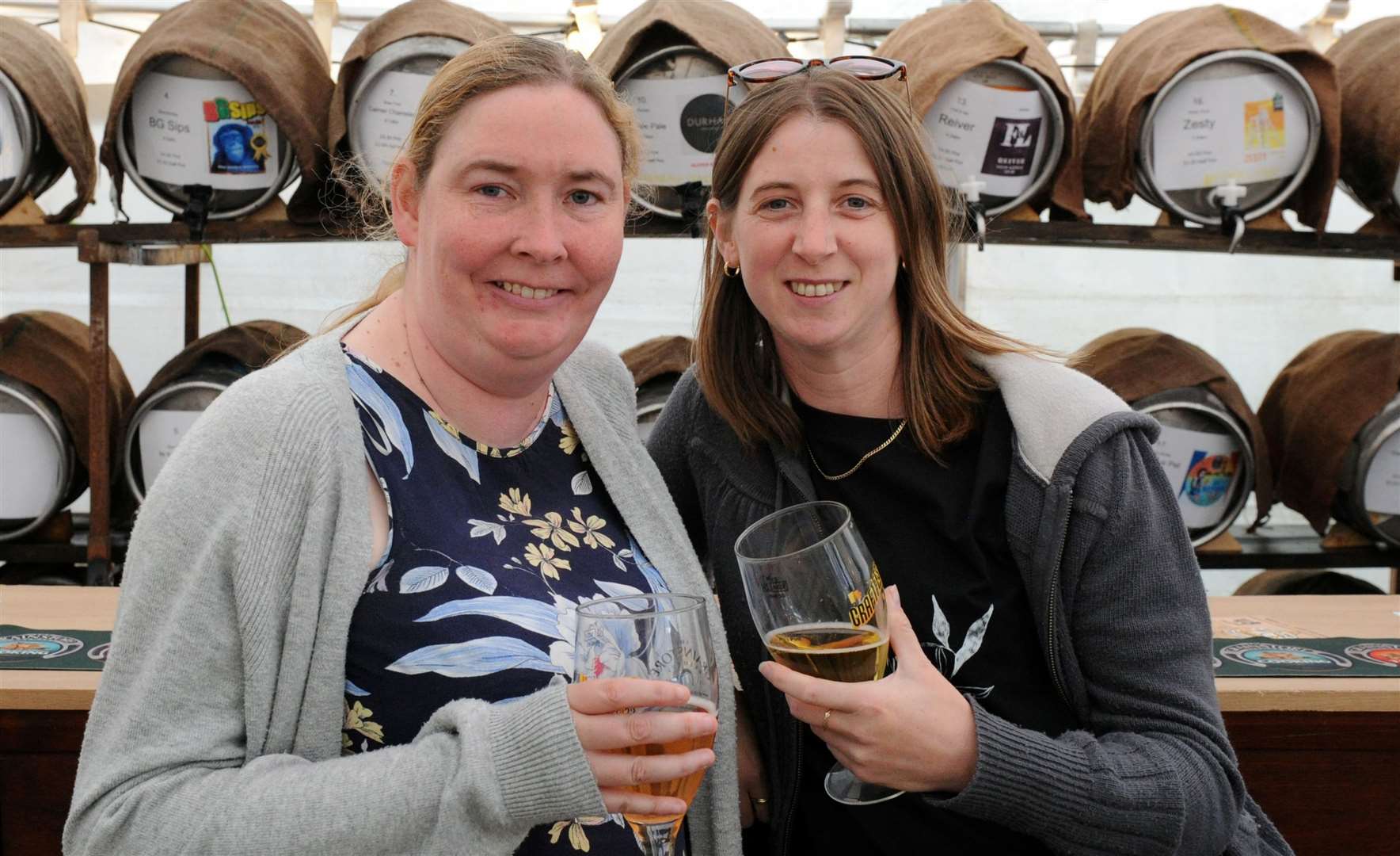 Sara Gibbons and Tracy Parker try out a couple of the drinks on offer
