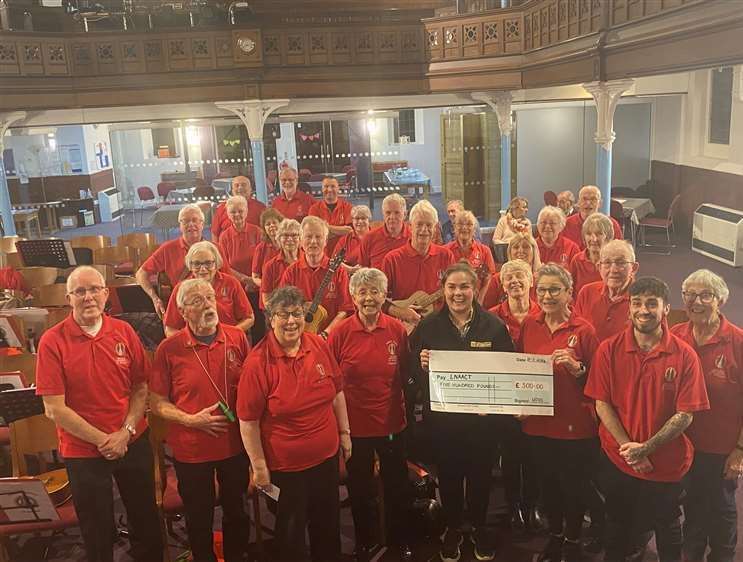 The Ukulele Orchestra of Spalding raised £500 for the Lincs & Notts Air Ambulance