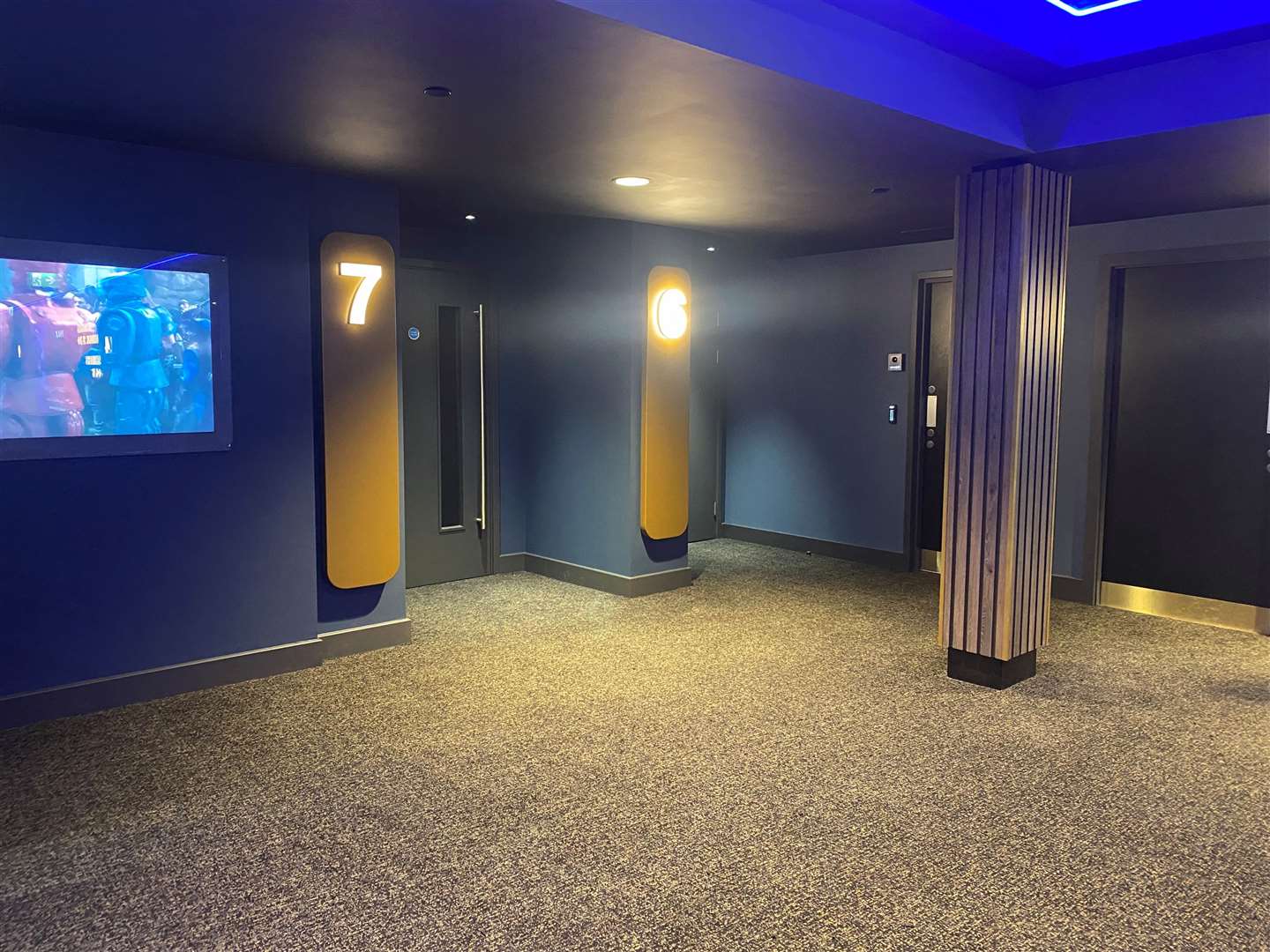 There are eight screens in the cinema.