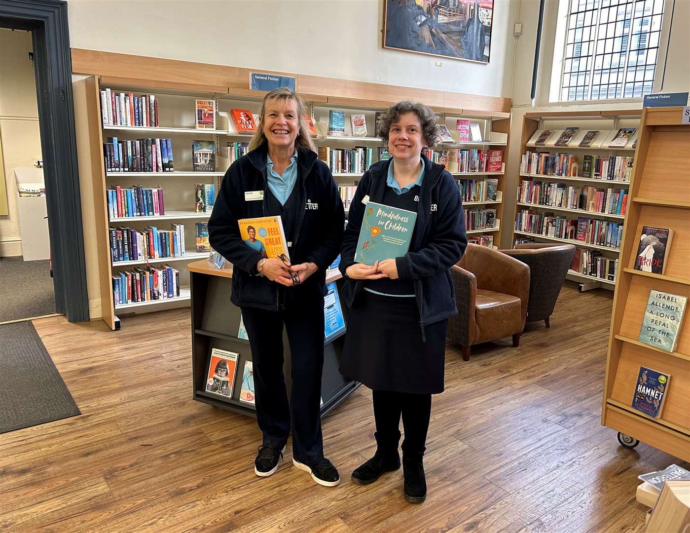 Michelle Jolley and Linda Christian at Stamford Library