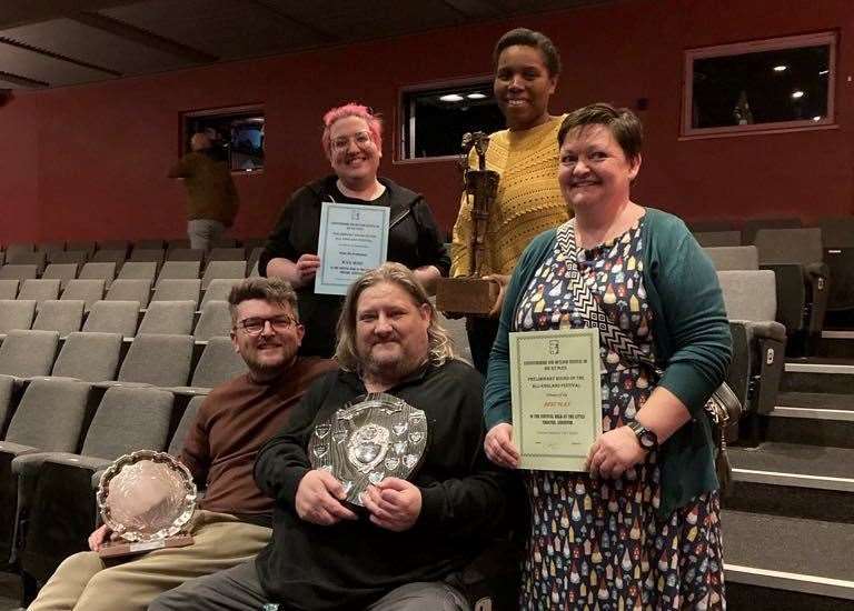 The team behind WARMIND - including Ben Stroud (left), Matthew Clift, Nikki Amory (second from right) and Ellie Dickinson (right)