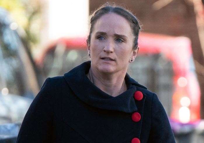 Former primary school teacher Sarah Moulds arrives at The Boston Courthouse, Lincolnshire, at a previous hearing. Photo: PA (February 2022).
